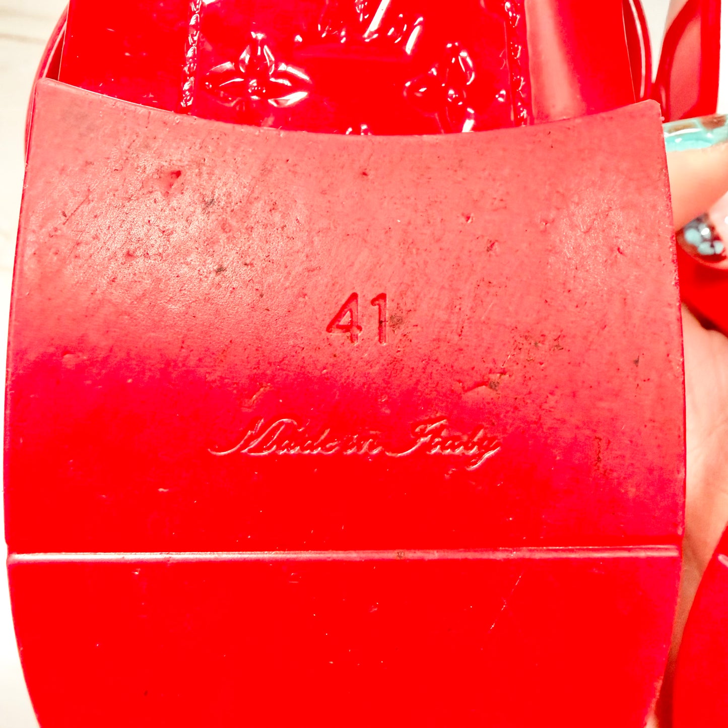 Sandals Luxury Designer By Louis Vuitton In Red, Size: 10.5
