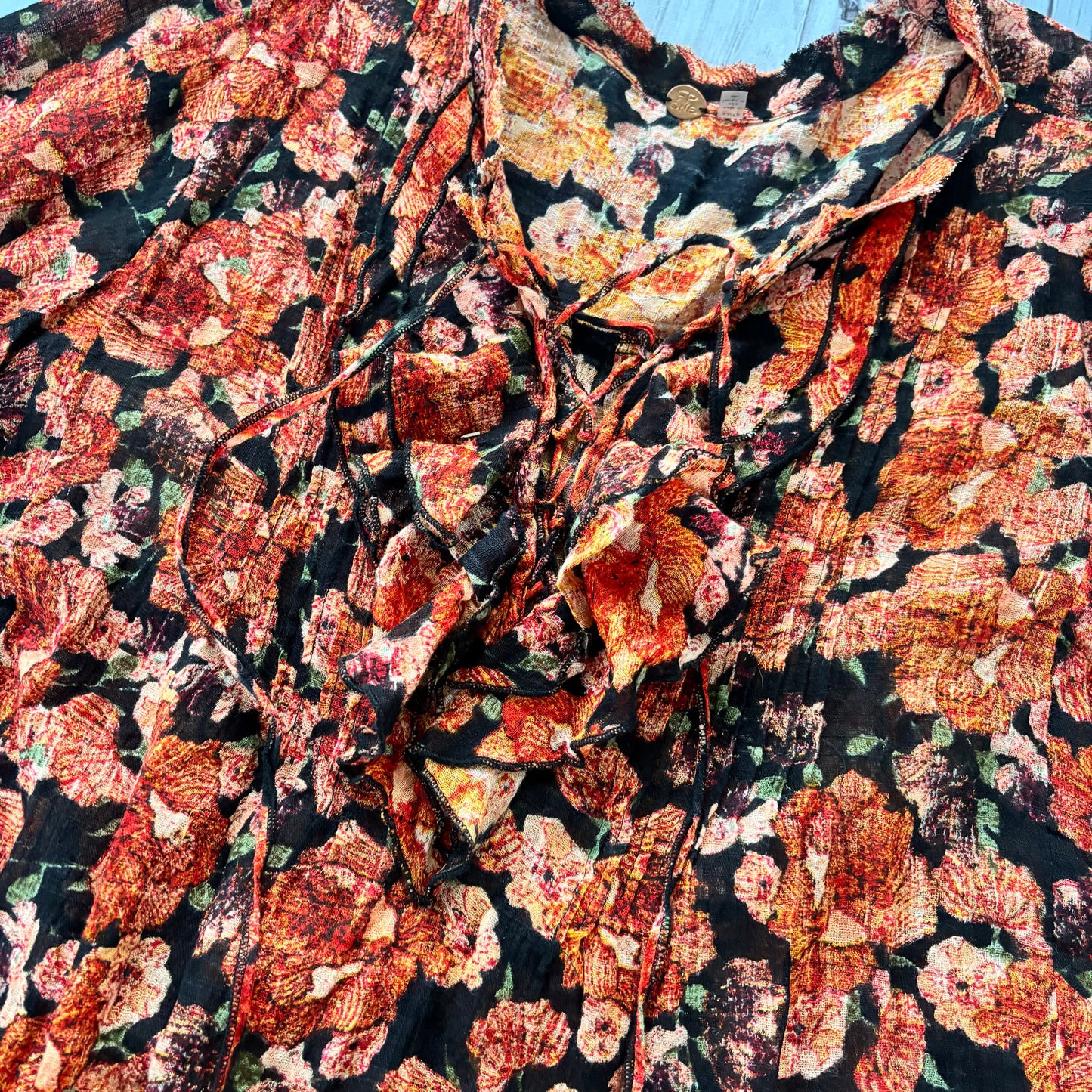 Tunic Long Sleeve By Free People In Floral Print, Size: Xs