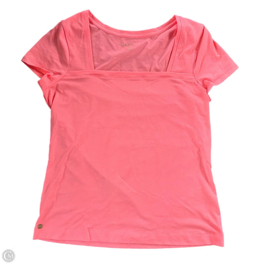 Top Short Sleeve Designer By Lilly Pulitzer In Pink, Size: M