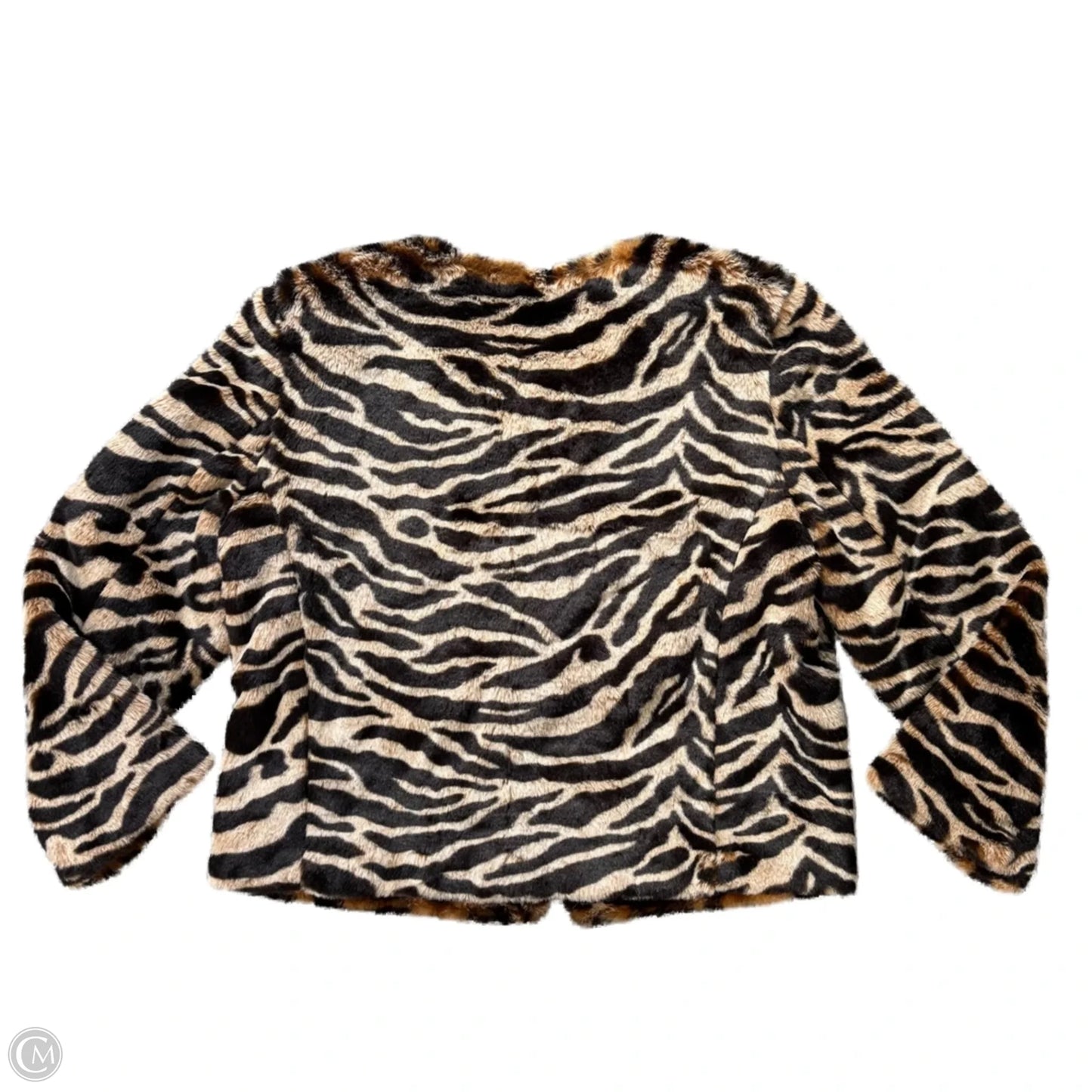 Jacket Faux Fur & Sherpa By Banana Republic In Zebra Print, Size: L