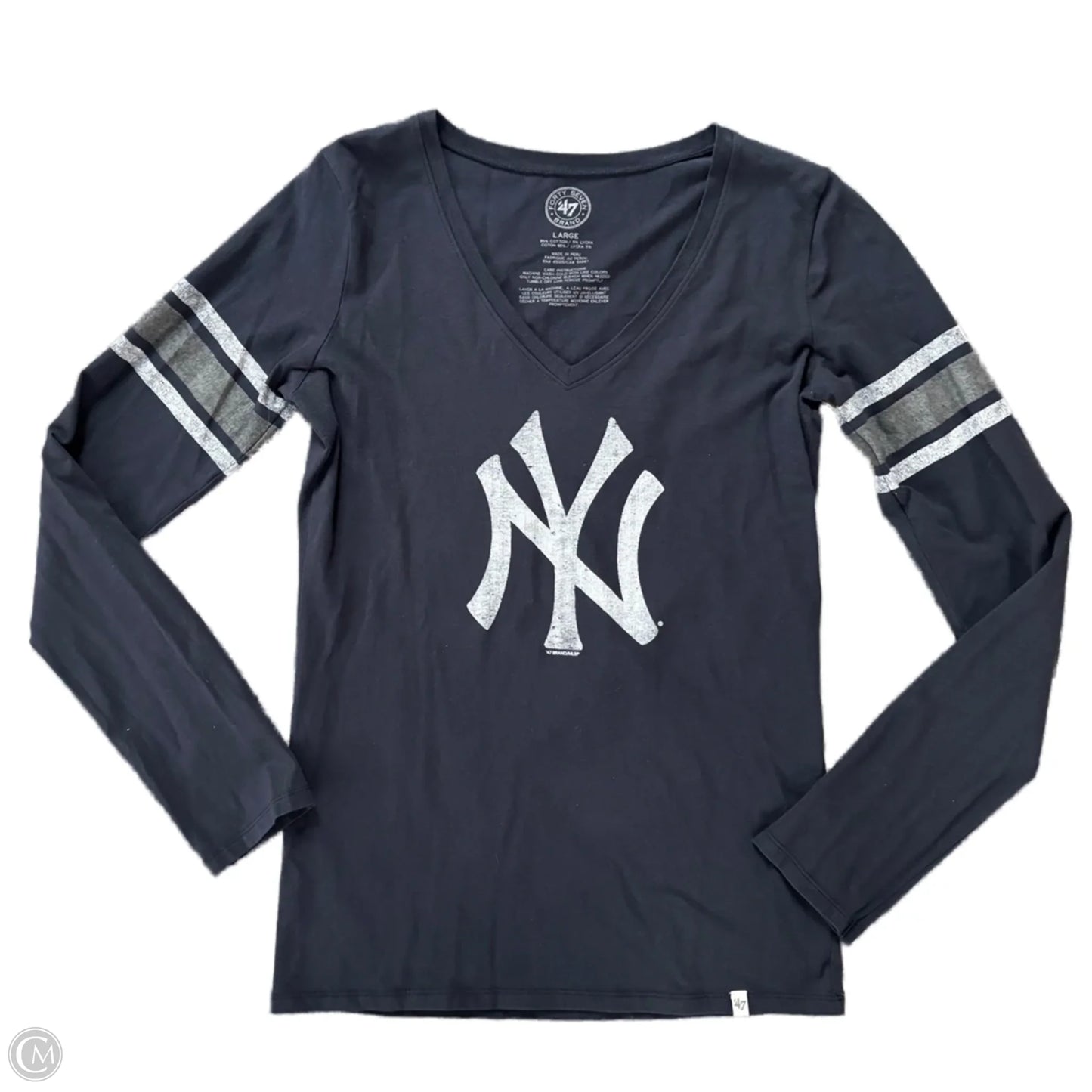 Athletic Top Long Sleeve Crewneck By Forty Seven In Navy, Size: L