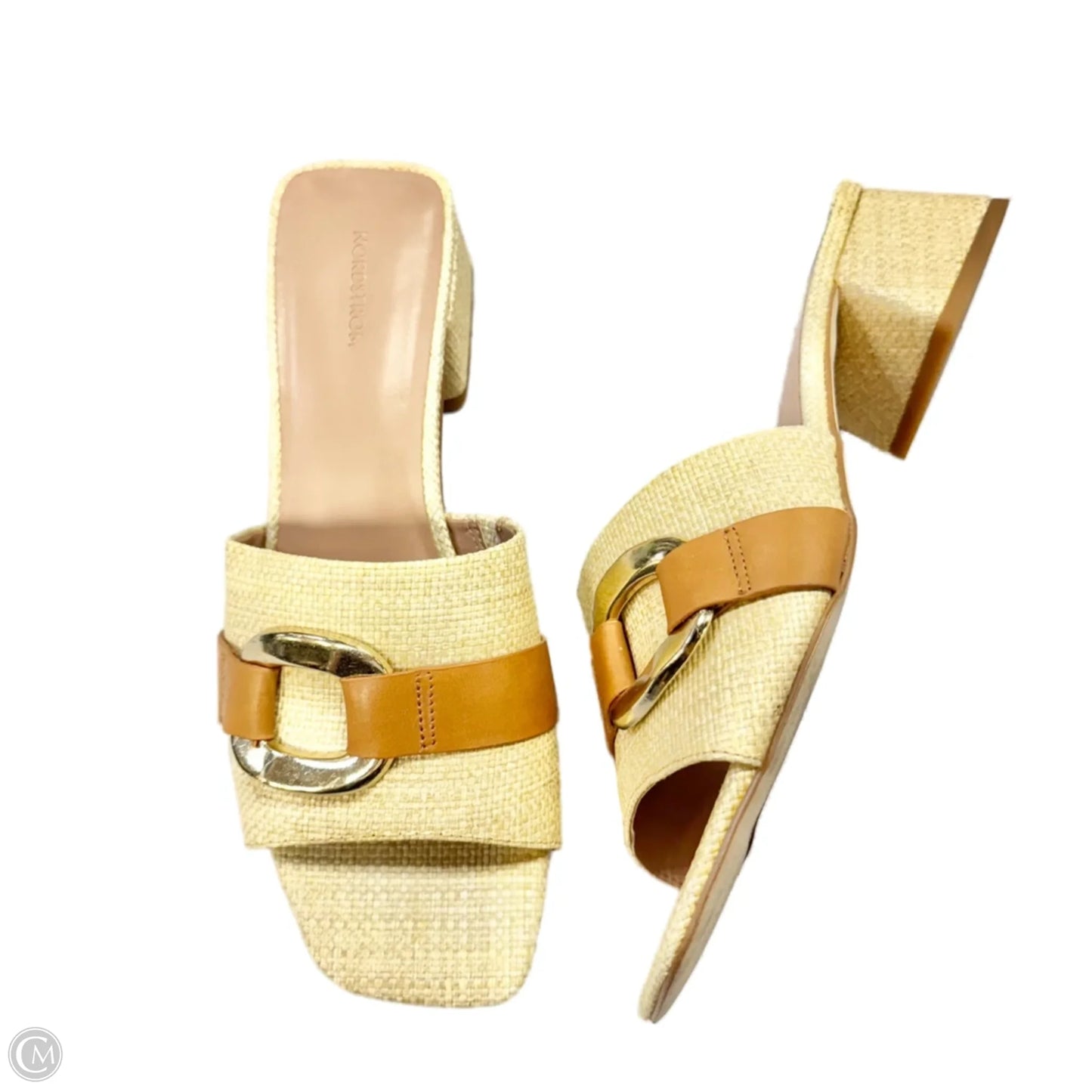 Sandals Heels Block By Nordstrom In Brown & Cream, Size: 8.5