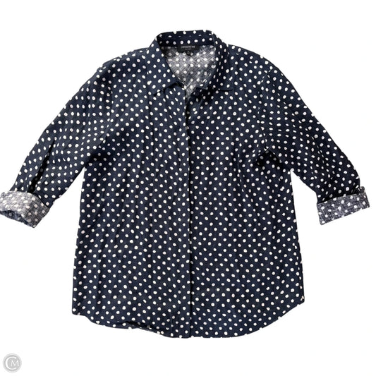 Top Long Sleeve Designer By Lafayette 148 In Polkadot Pattern, Size: M