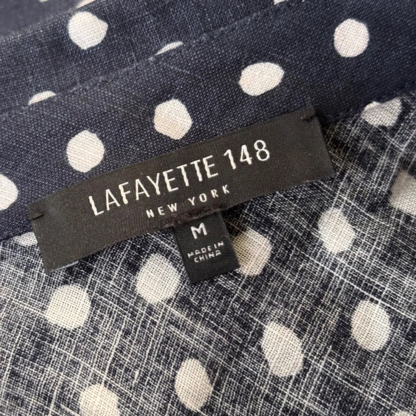 Top Long Sleeve Designer By Lafayette 148 In Polkadot Pattern, Size: M