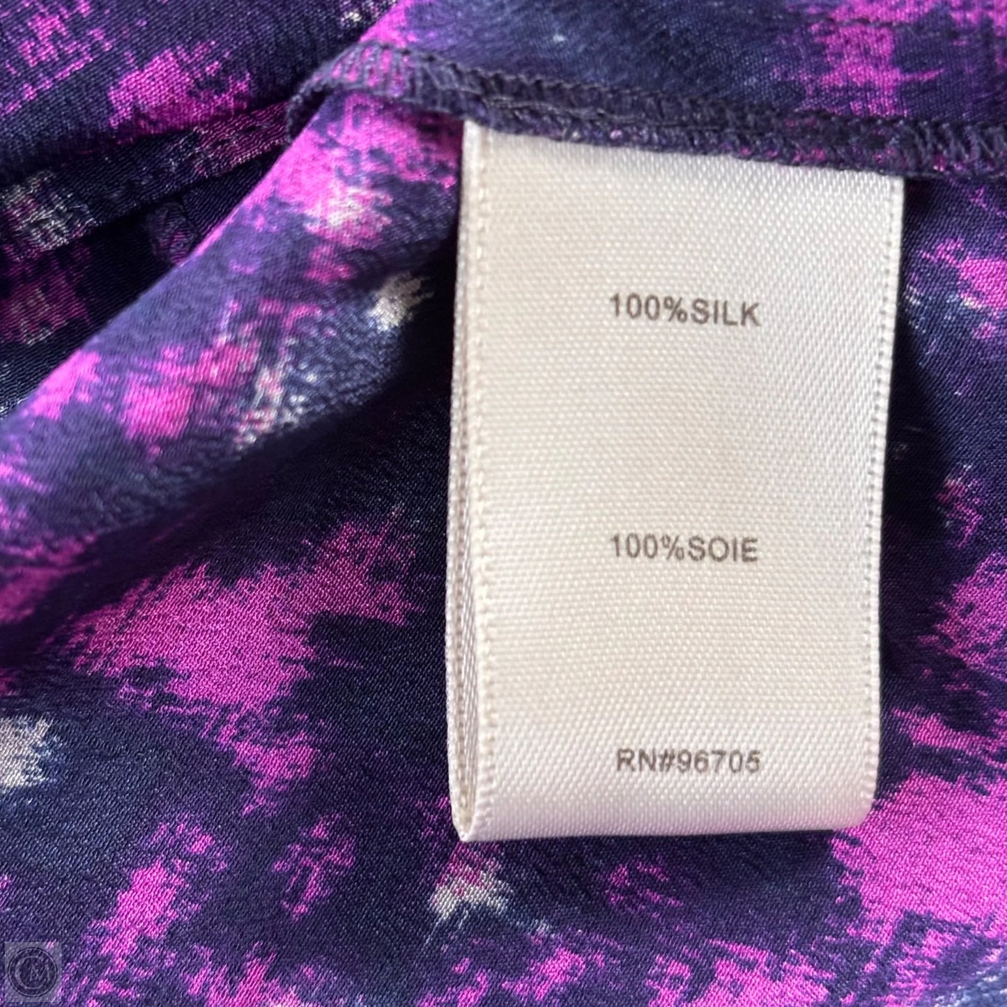 Blouse Long Sleeve By Rebecca Taylor In Blue & Purple, Size: S