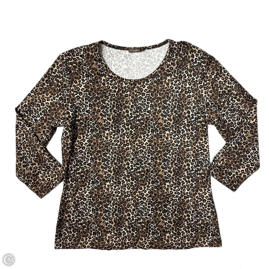 Top 3/4 Sleeve By J Mclaughlin In Animal Print, Size: L