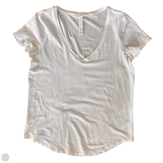 Athletic Top Short Sleeve By Lululemon In White, Size: S