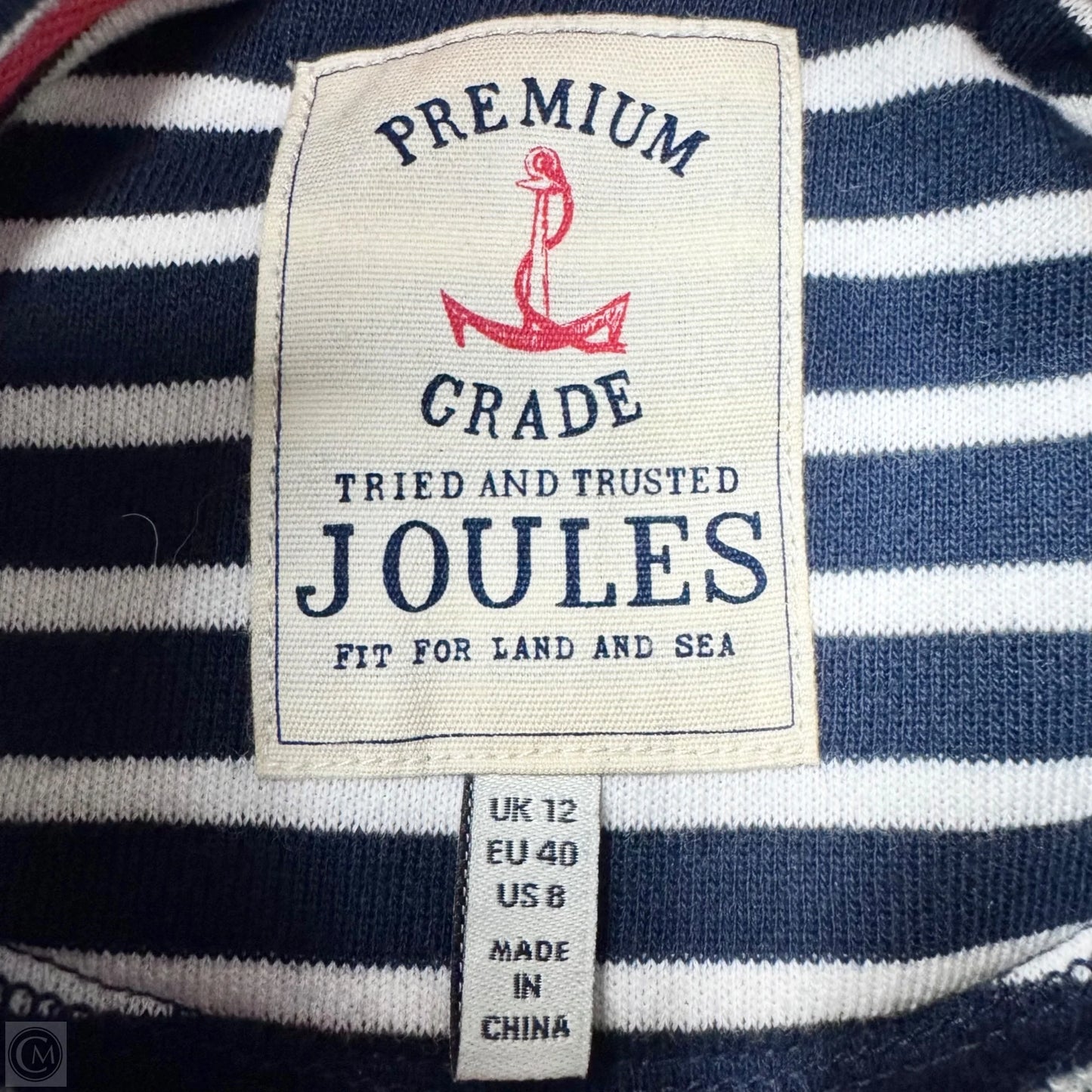 Sweatshirt Collar By Joules In Striped Pattern, Size: M