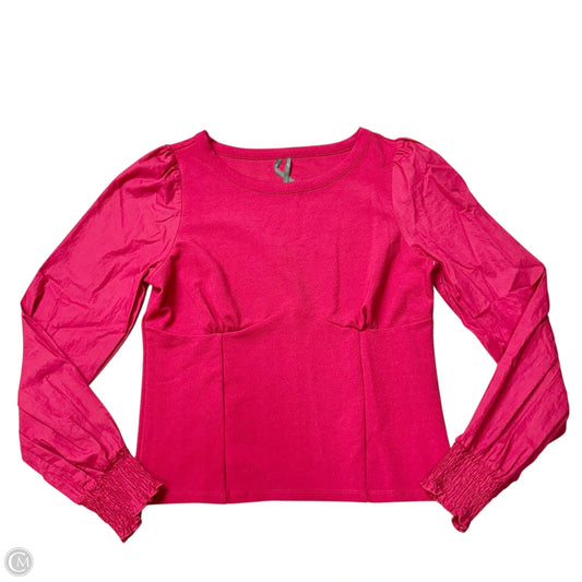 Top Long Sleeve By Anthropologie In Pink, Size: M