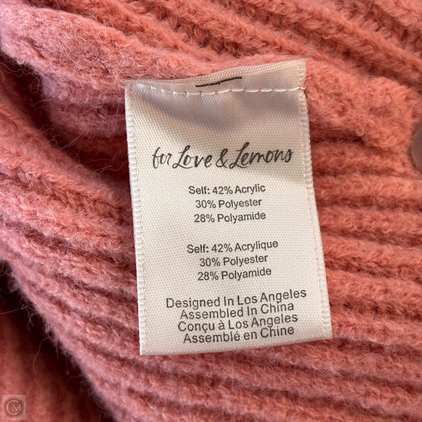 Sweater Cardigan By For Love & Lemons In Pink, Size: S