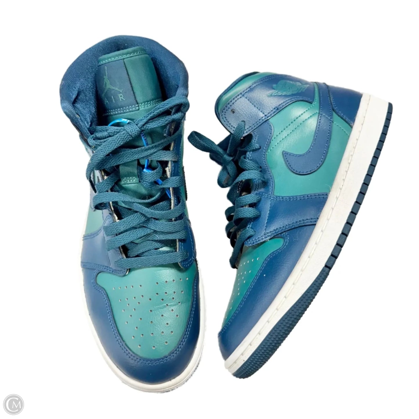Shoes Luxury Designer By Jordan In Teal, Size: 9.5