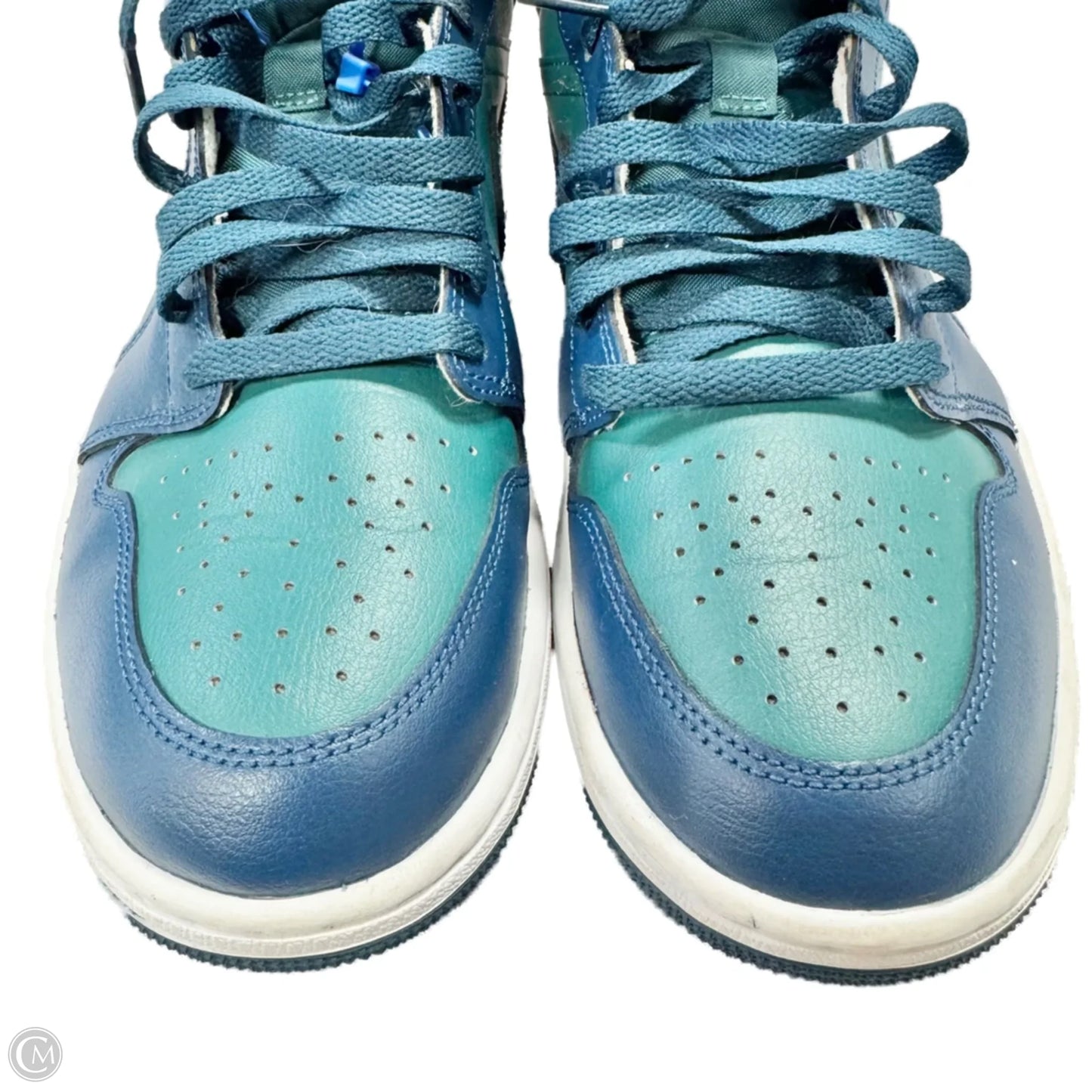 Shoes Luxury Designer By Jordan In Teal, Size: 9.5