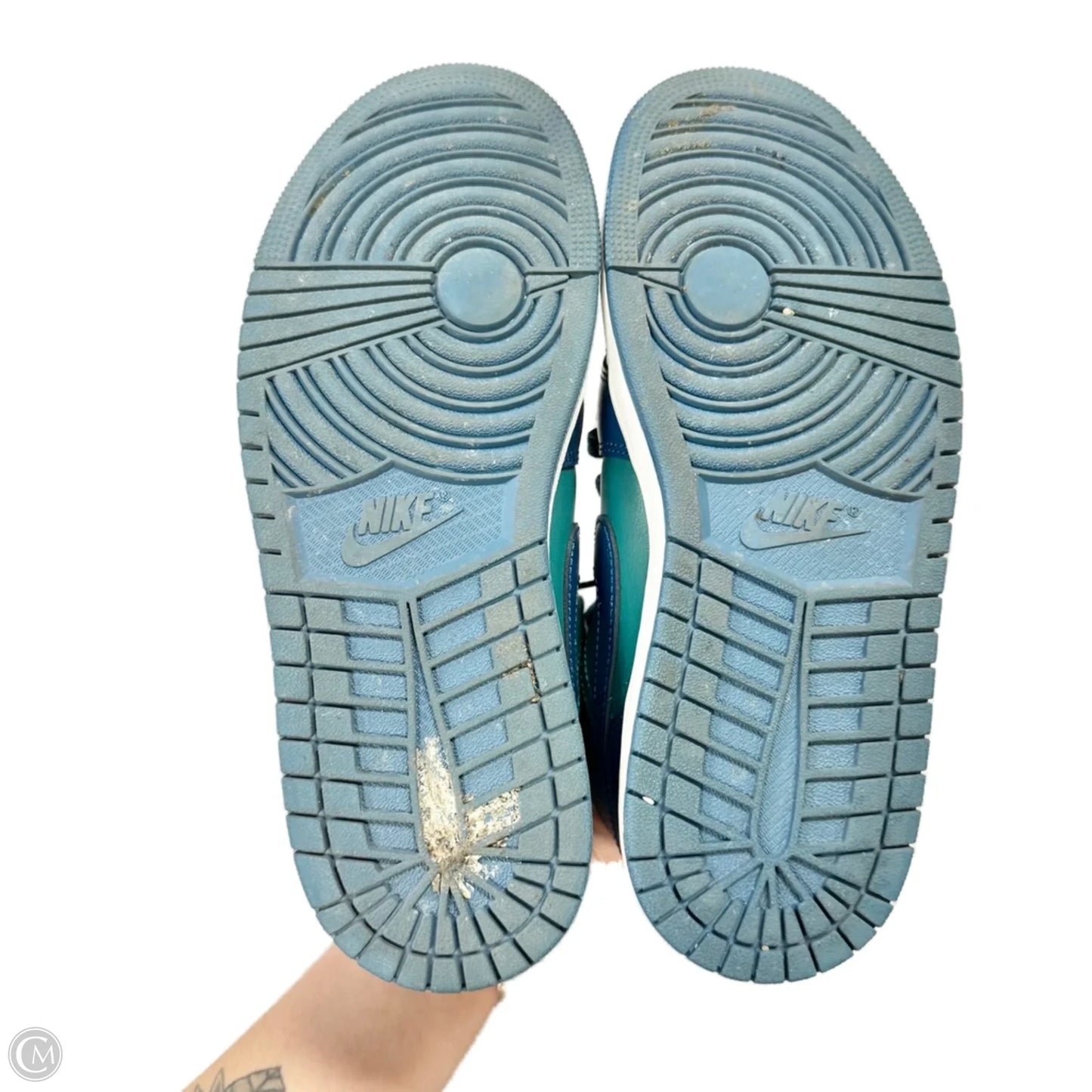 Shoes Luxury Designer By Jordan In Teal, Size: 9.5