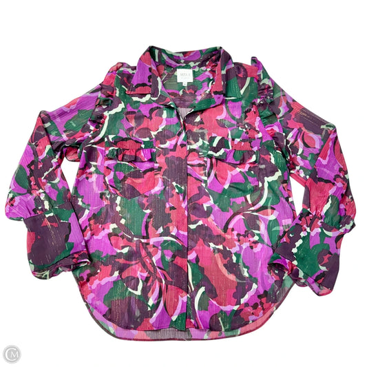 Top Long Sleeve Designer By Misa In Purple, Size: M