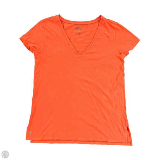 Top Short Sleeve Designer By Lilly Pulitzer In Orange, Size: M
