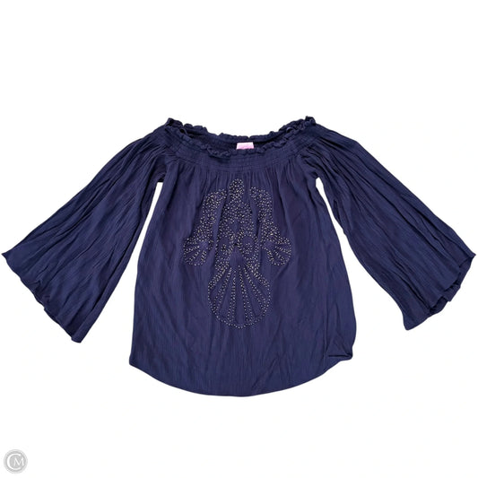 Top Long Sleeve Designer By Lilly Pulitzer In Blue, Size: Xs