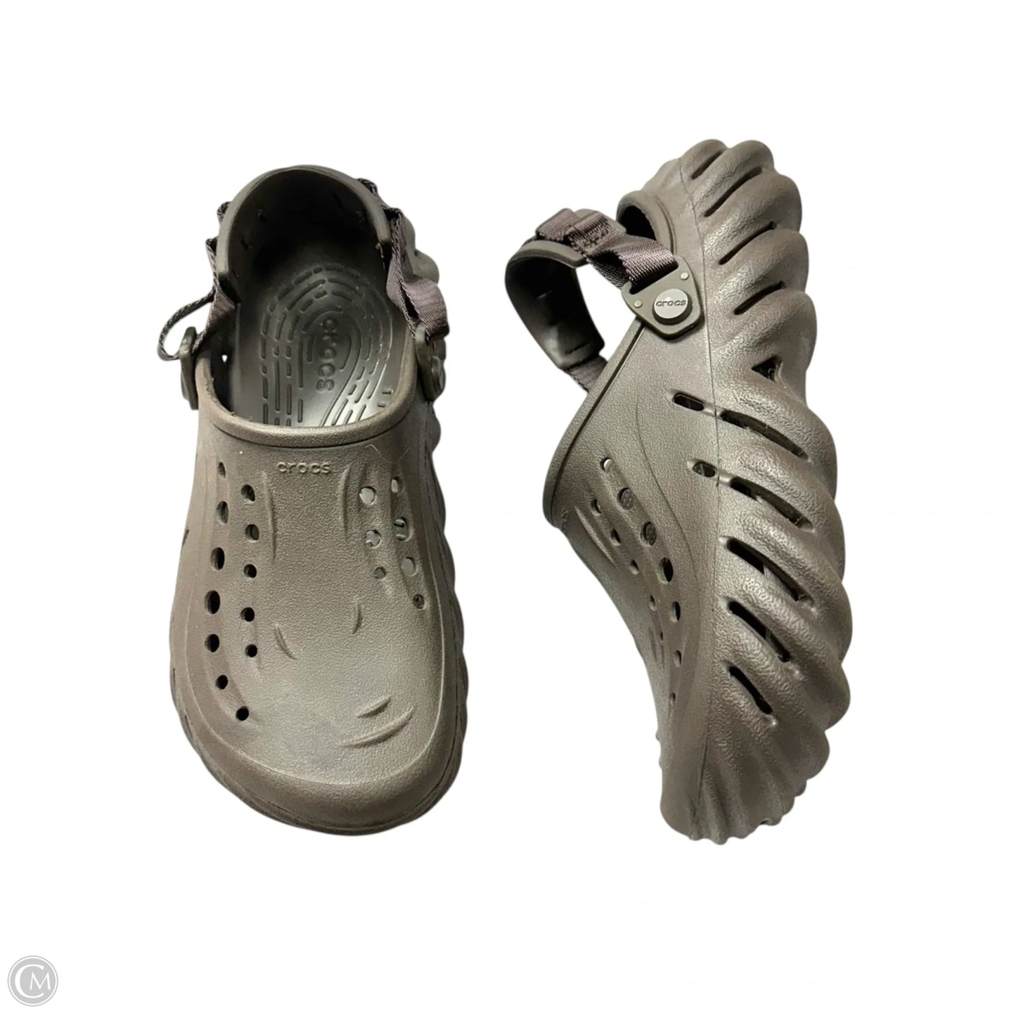 Sandals Flats By Crocs In Brown, Size: 9