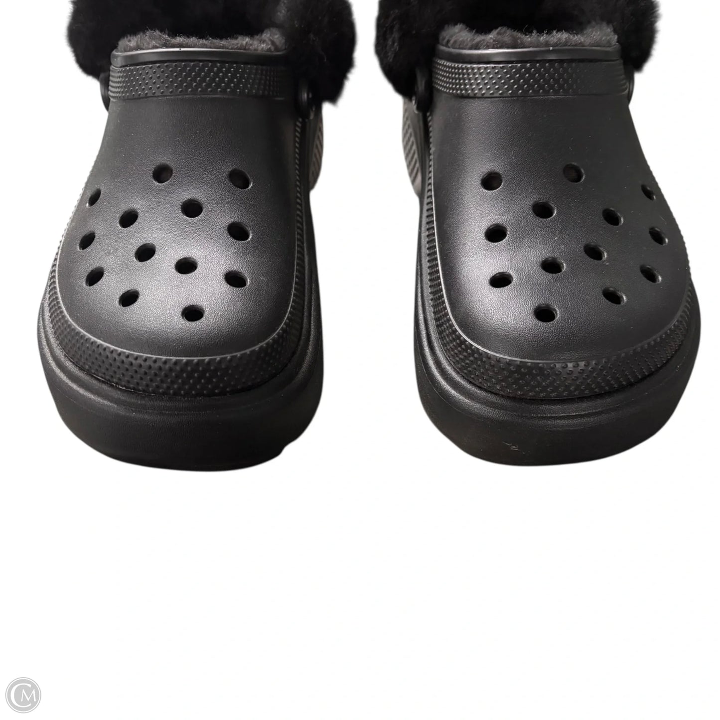 Sandals Flats By Crocs In Black, Size: 11