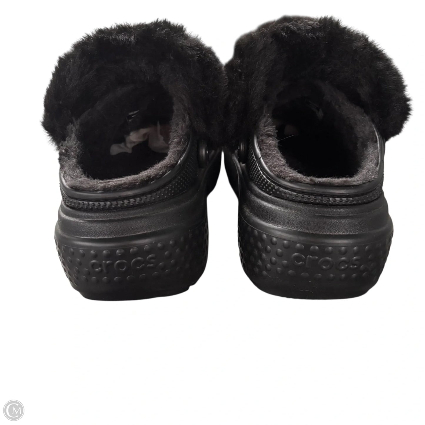 Sandals Flats By Crocs In Black, Size: 11