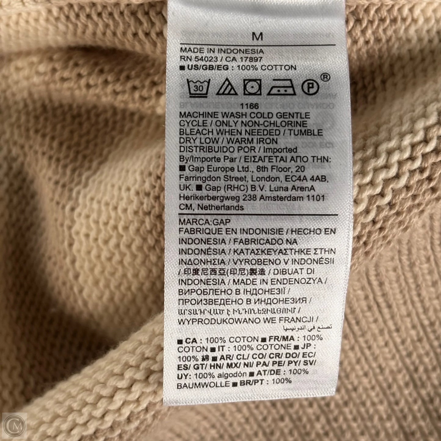 Sweater By Gap In Brown & Cream, Size: M