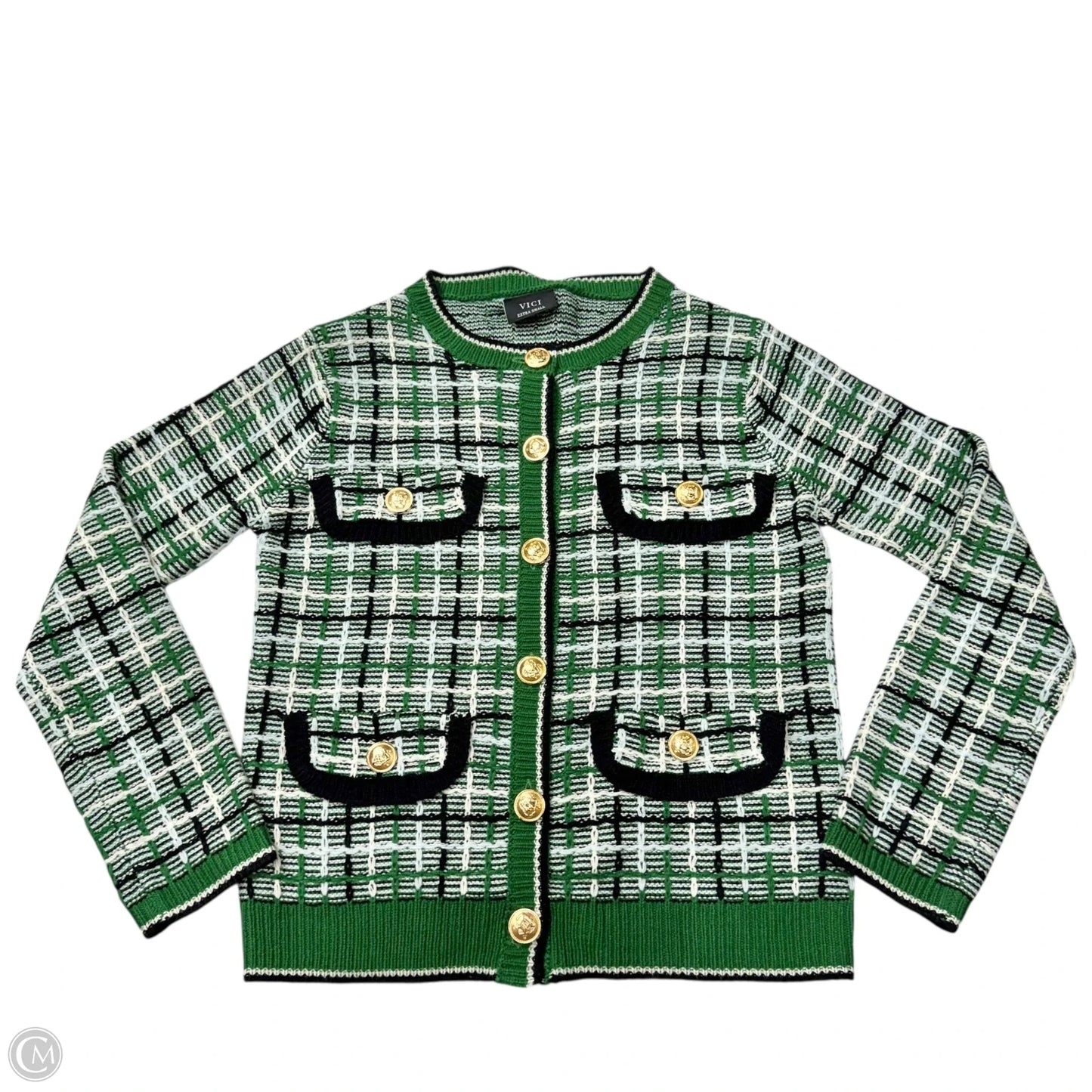 Sweater Cardigan By Vici In Green, Size: Xs