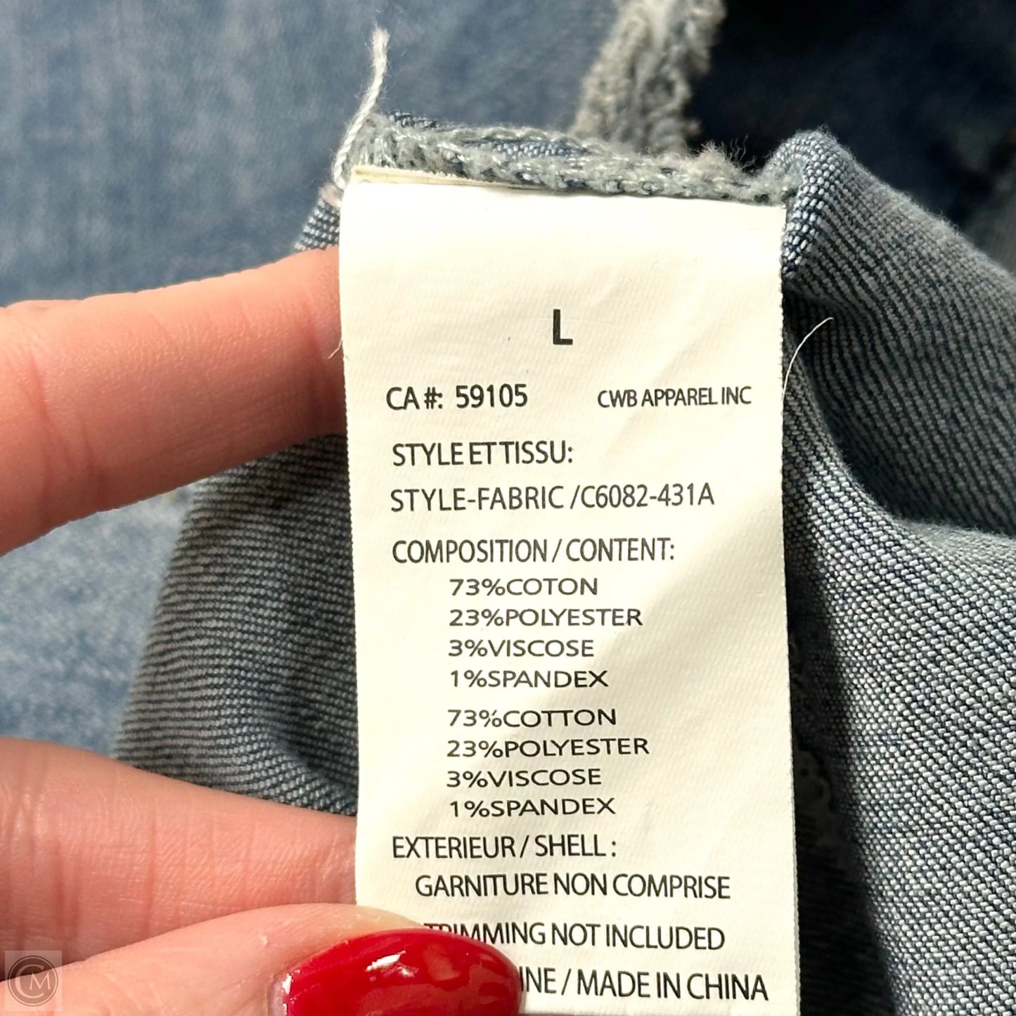 Jacket Denim By Charlie B In Blue, Size: L