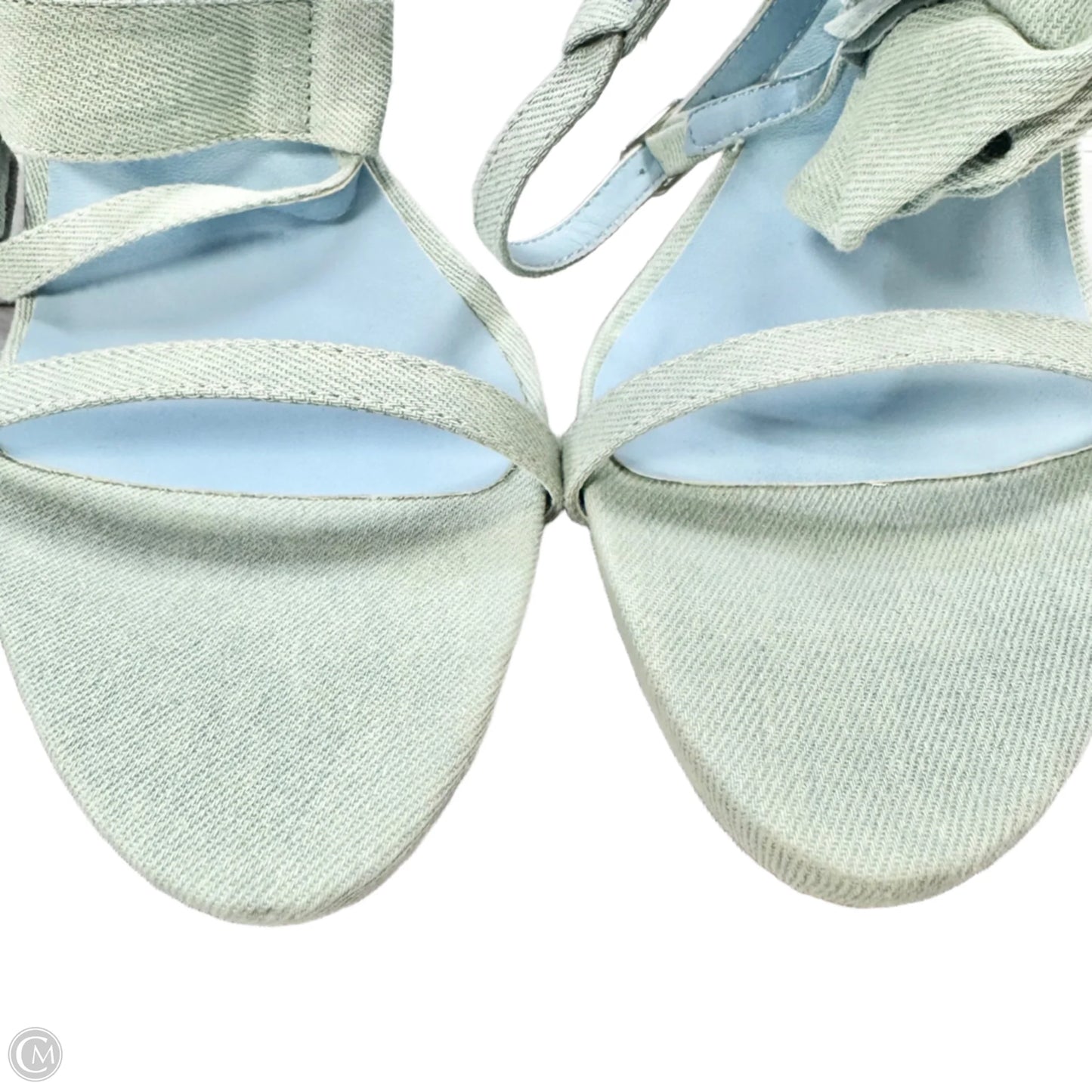 Sandals Heels Stiletto By Pretty Little Thing In Blue Denim, Size: 9