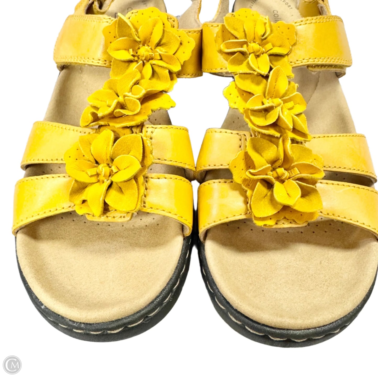 Sandals Heels Wedge By Clarks In Yellow, Size: 9