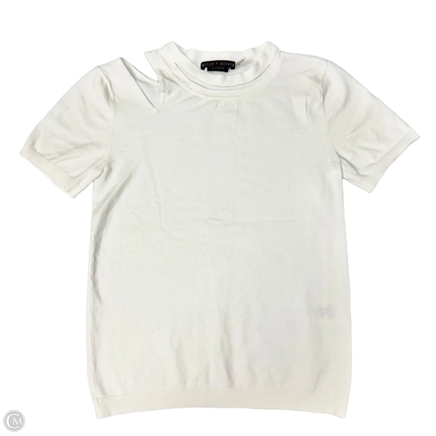 Top Short Sleeve Designer By Alice + Olivia In White, Size: M