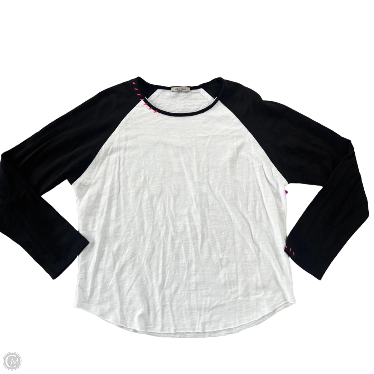Top Long Sleeve By Lisa Todd In Black & White, Size: L