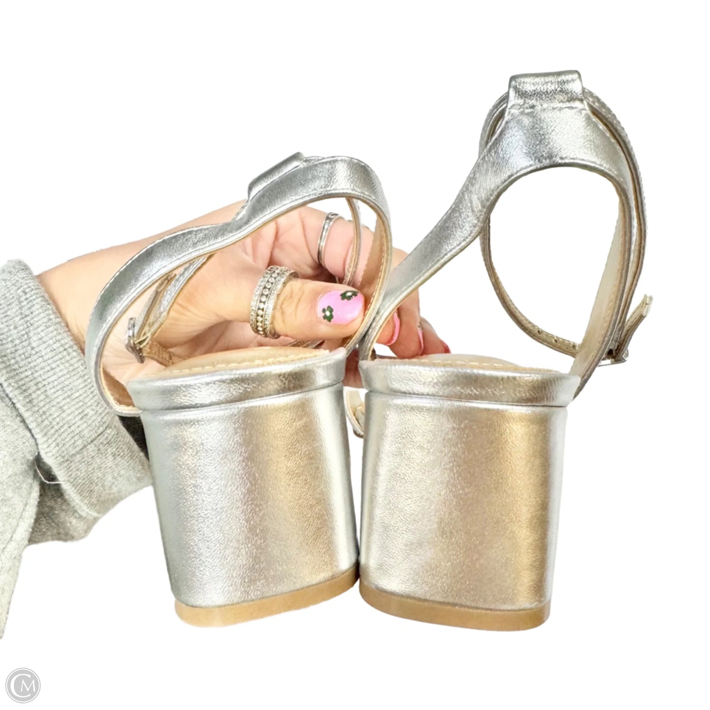 Sandals Designer By Lilly Pulitzer In Gold & Silver, Size: 9