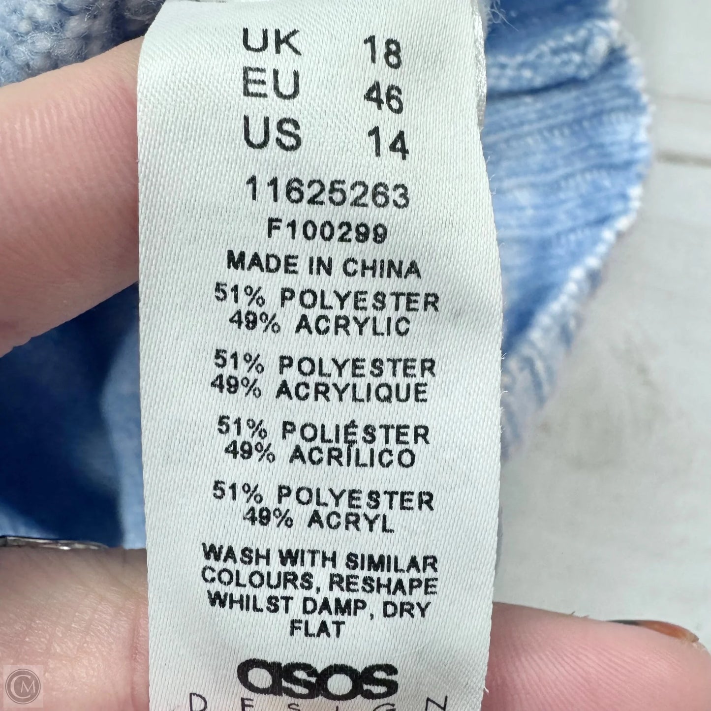 Sweater Cardigan By Asos In Blue, Size: L