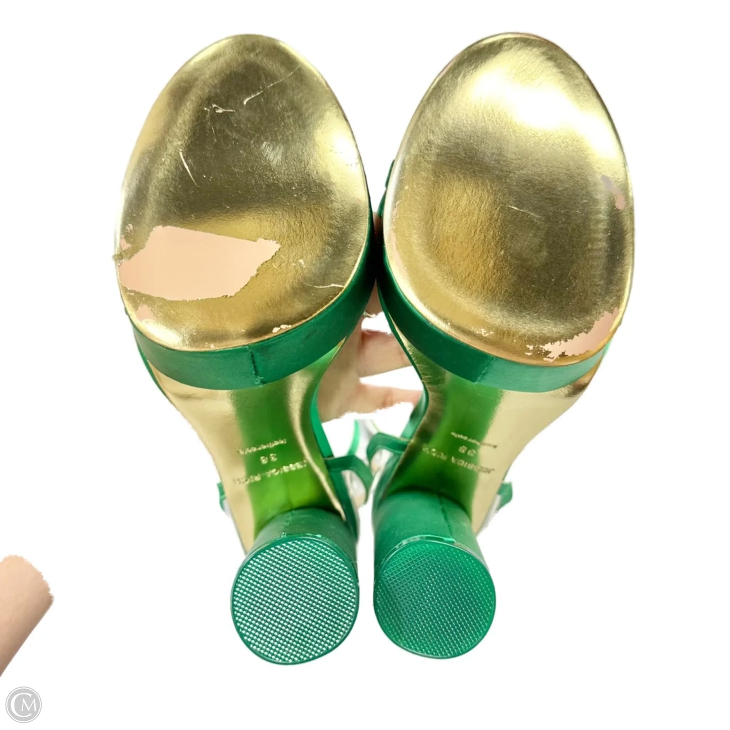 Sandals Heels Platform By Jessica Rich In Green, Size: 7.5
