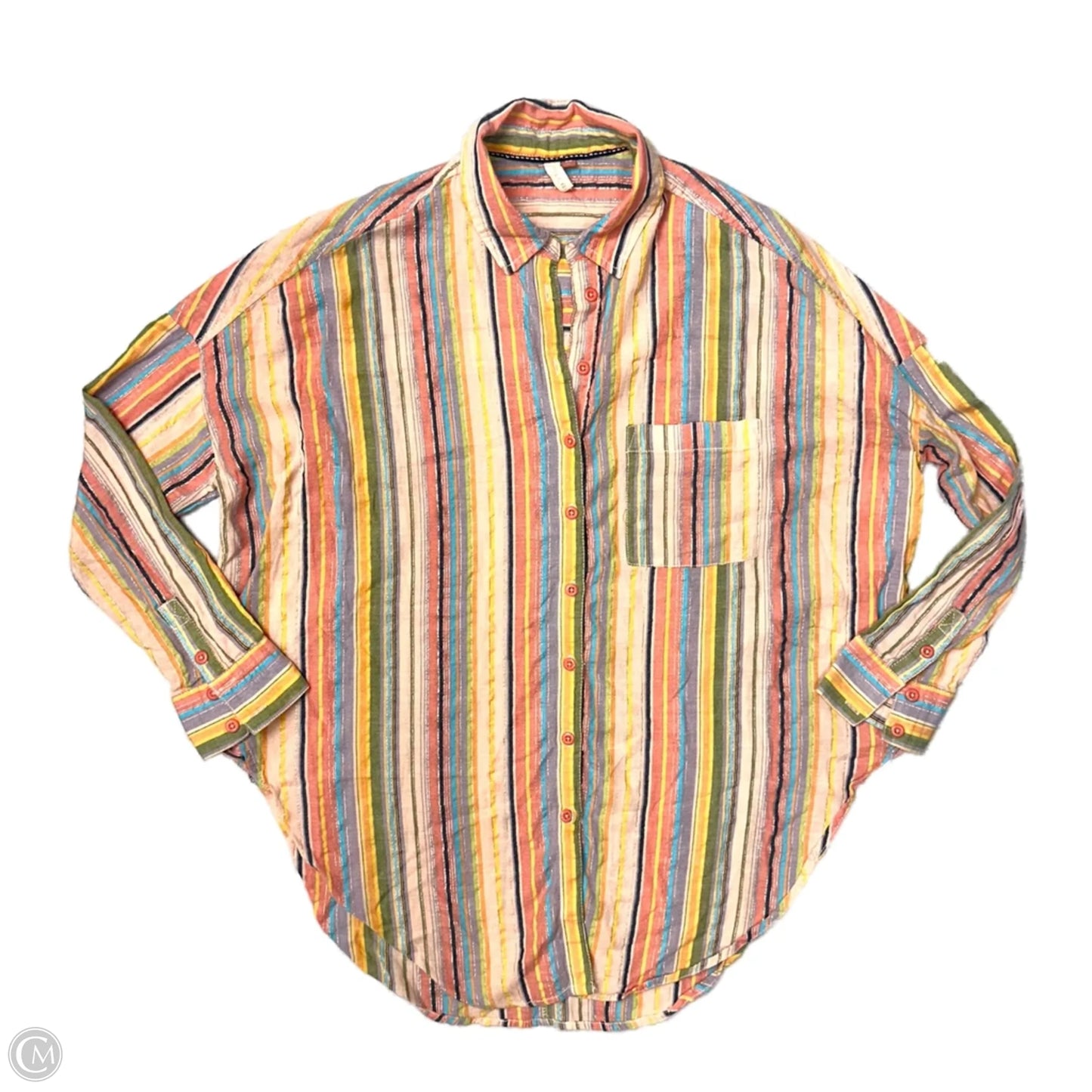 Top Long Sleeve By Pilcro In Striped Pattern, Size: M