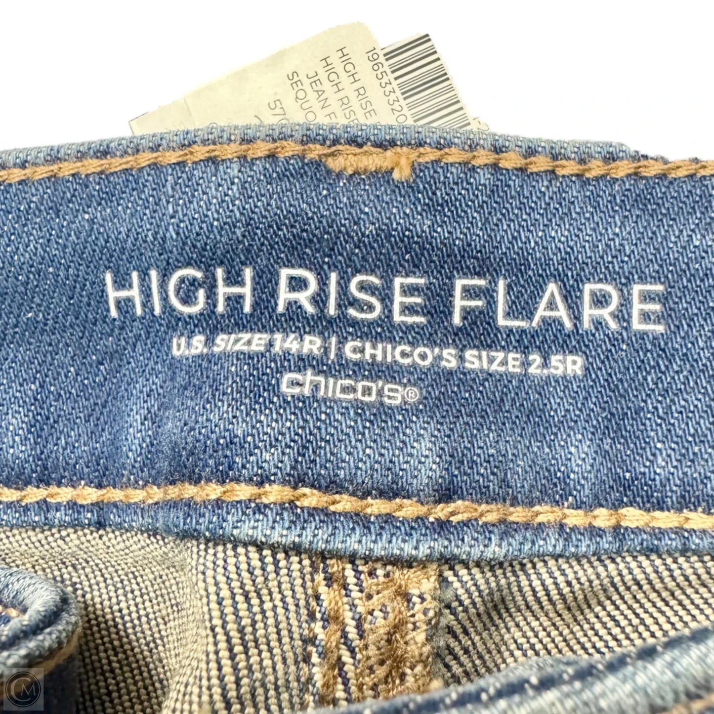 Jeans Flared By Chicos In Blue Denim, Size: 14