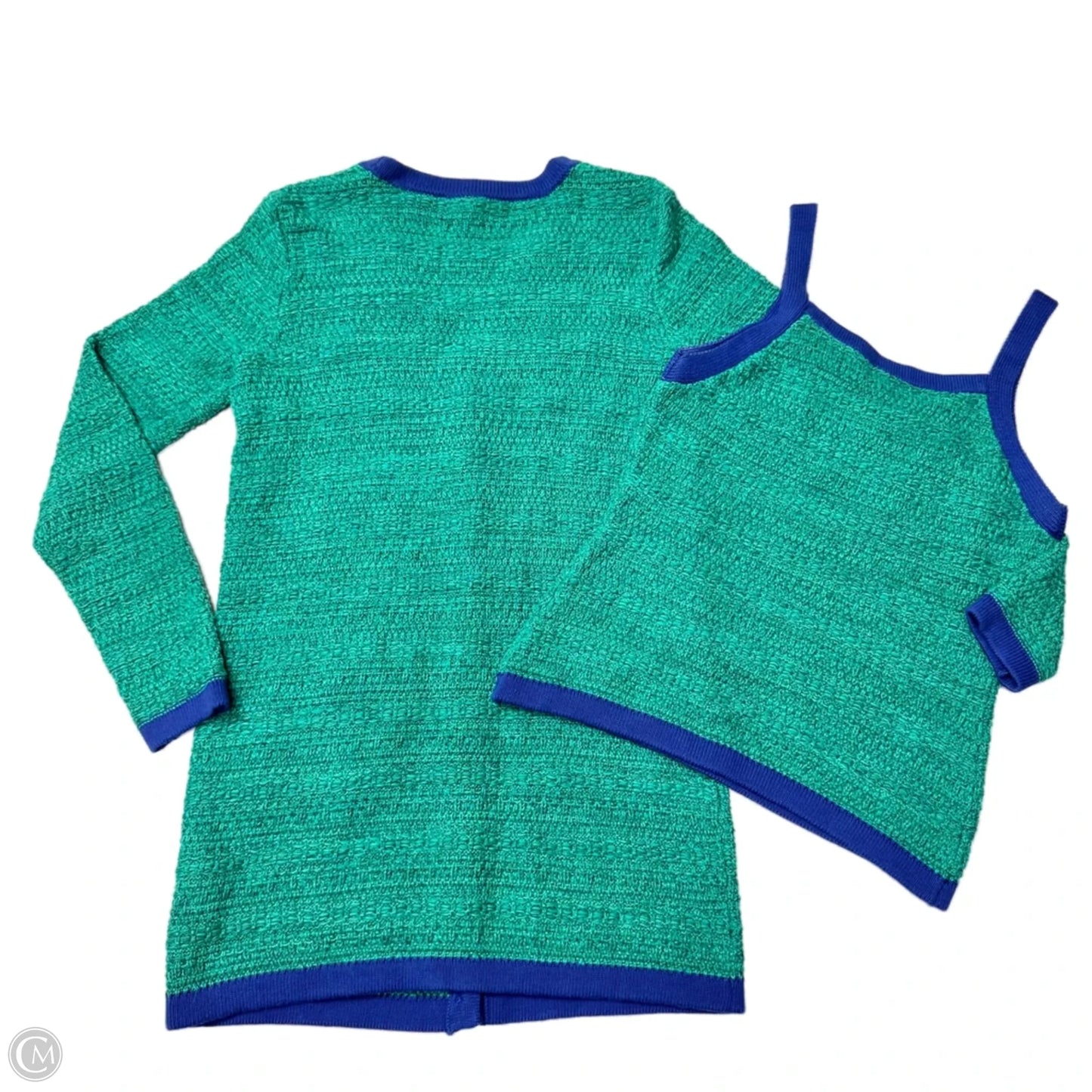 Sweater Cardigan 2pc Designer By Lilly Pulitzer In Blue & Green, Size: Xs