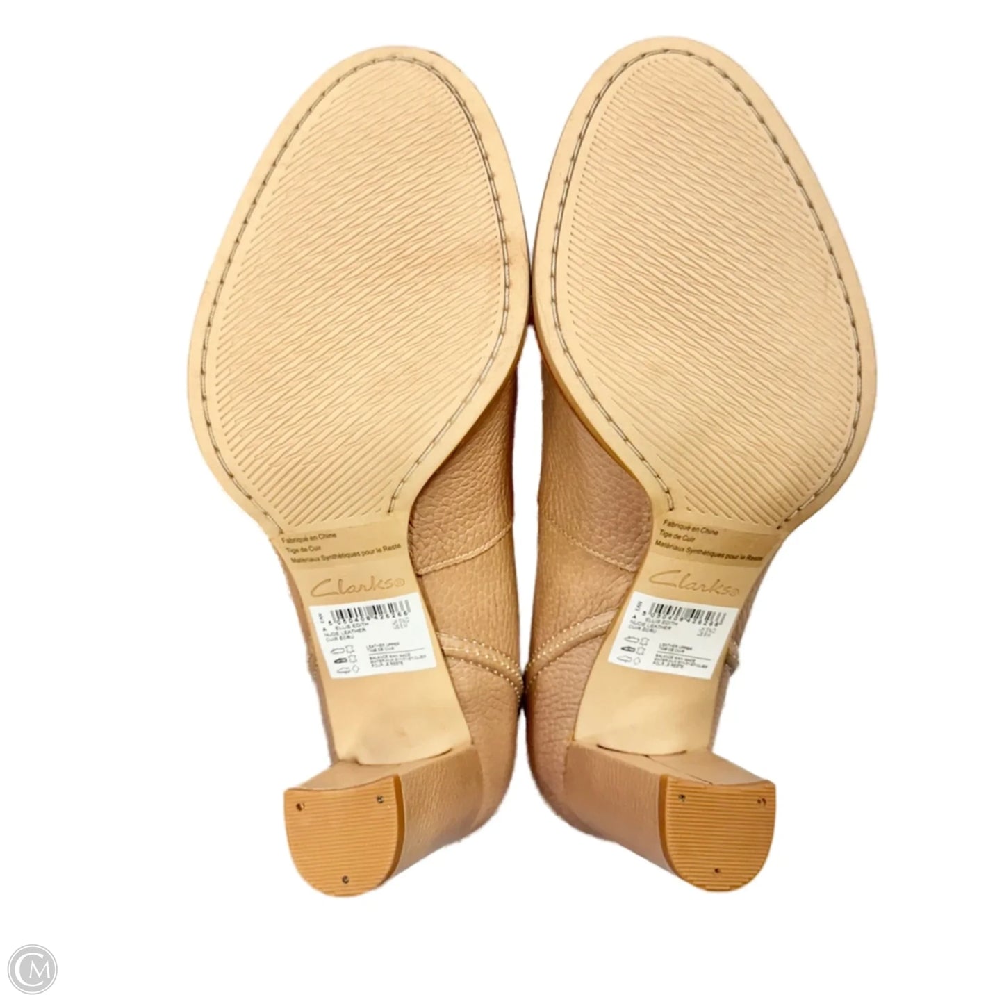 Shoes Heels Block By Clarks In Tan, Size: 8