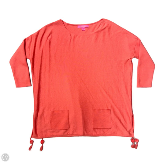 Top 3/4 Sleeve Designer By Lilly Pulitzer In Coral, Size: S
