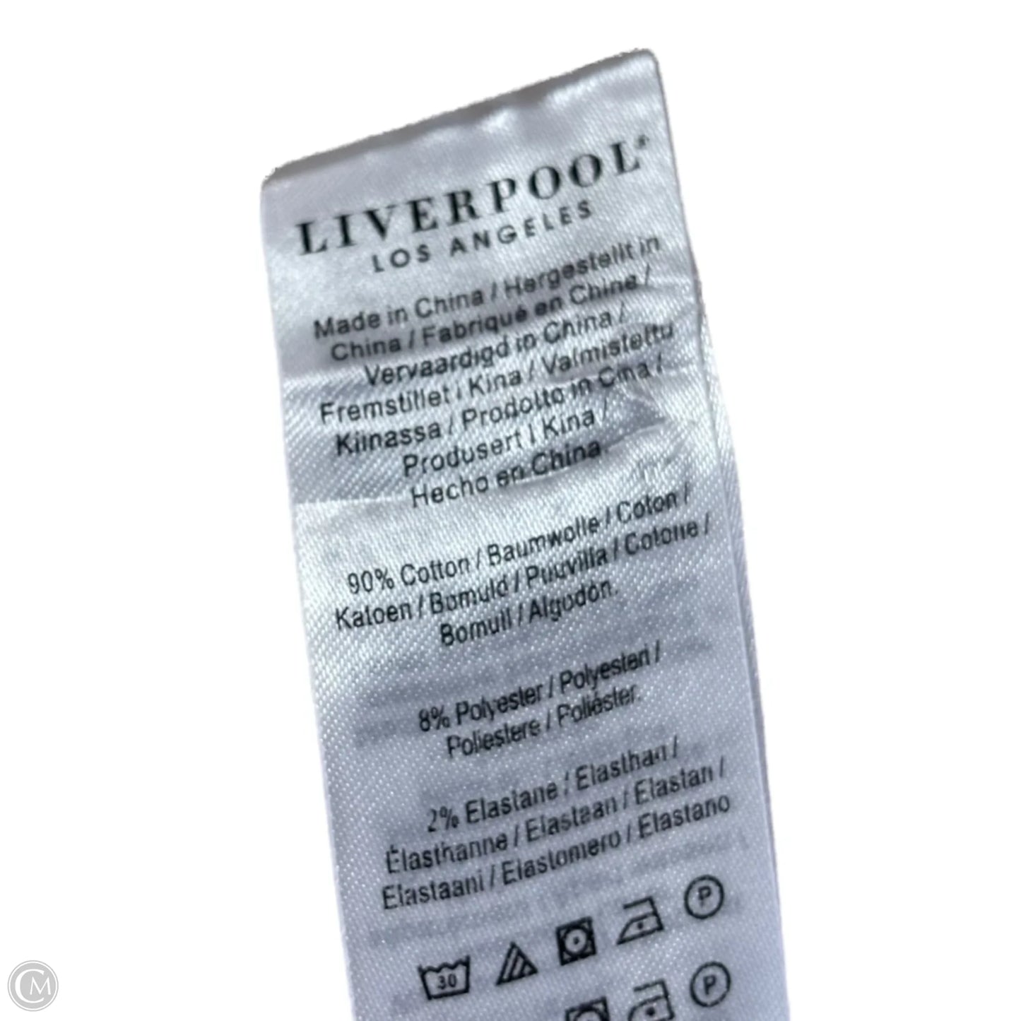 Jeans Flared By Liverpool In Cream Denim, Size: 8