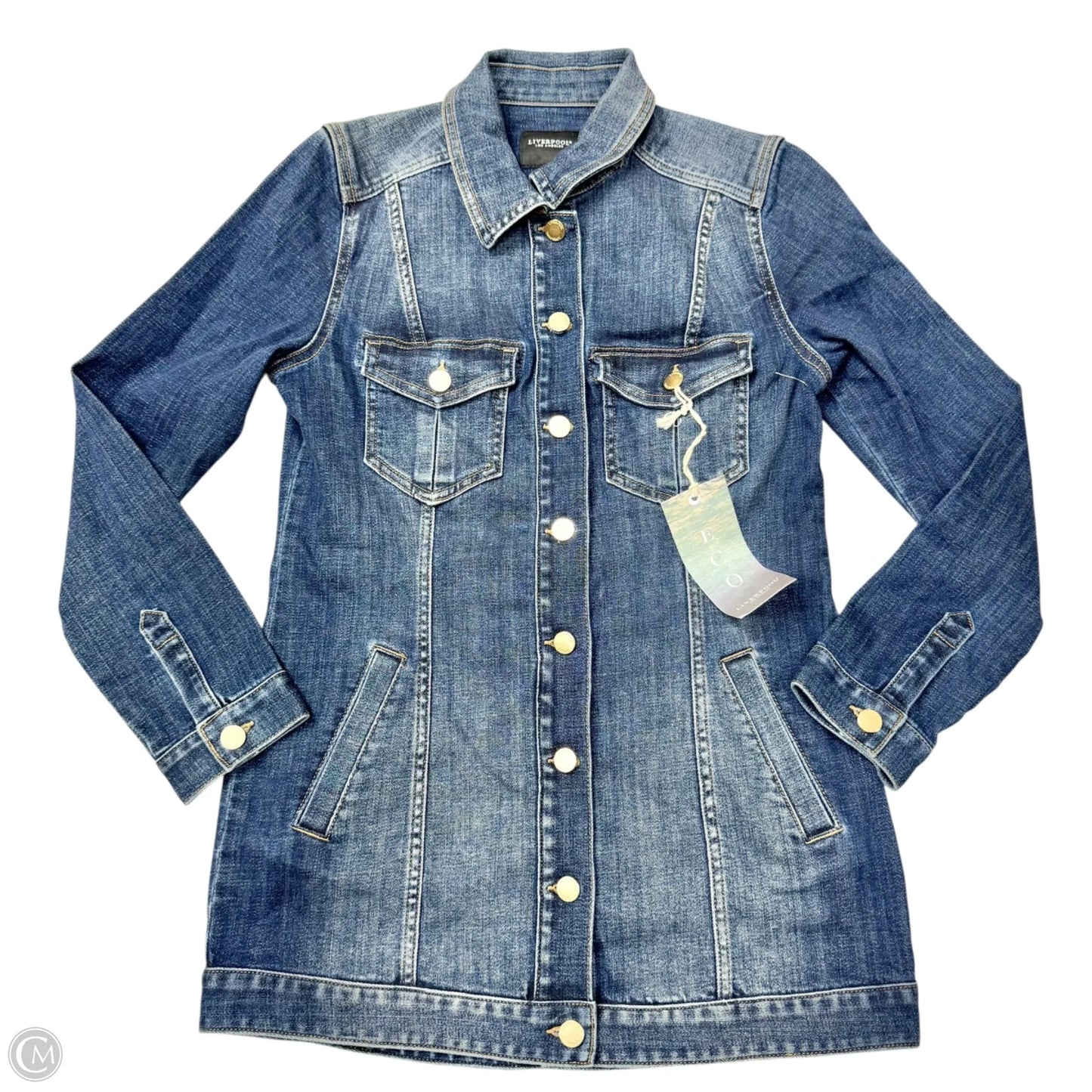 Jacket Denim By Liverpool In Blue Denim, Size: S