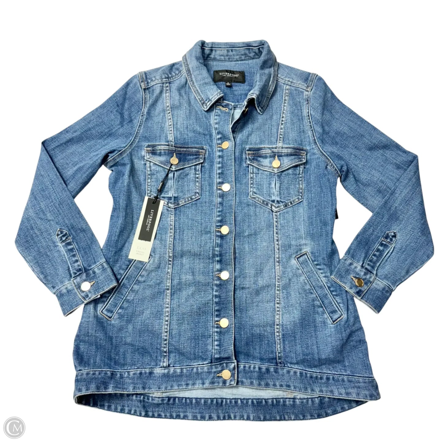 Jacket Denim By Liverpool In Blue Denim, Size: M