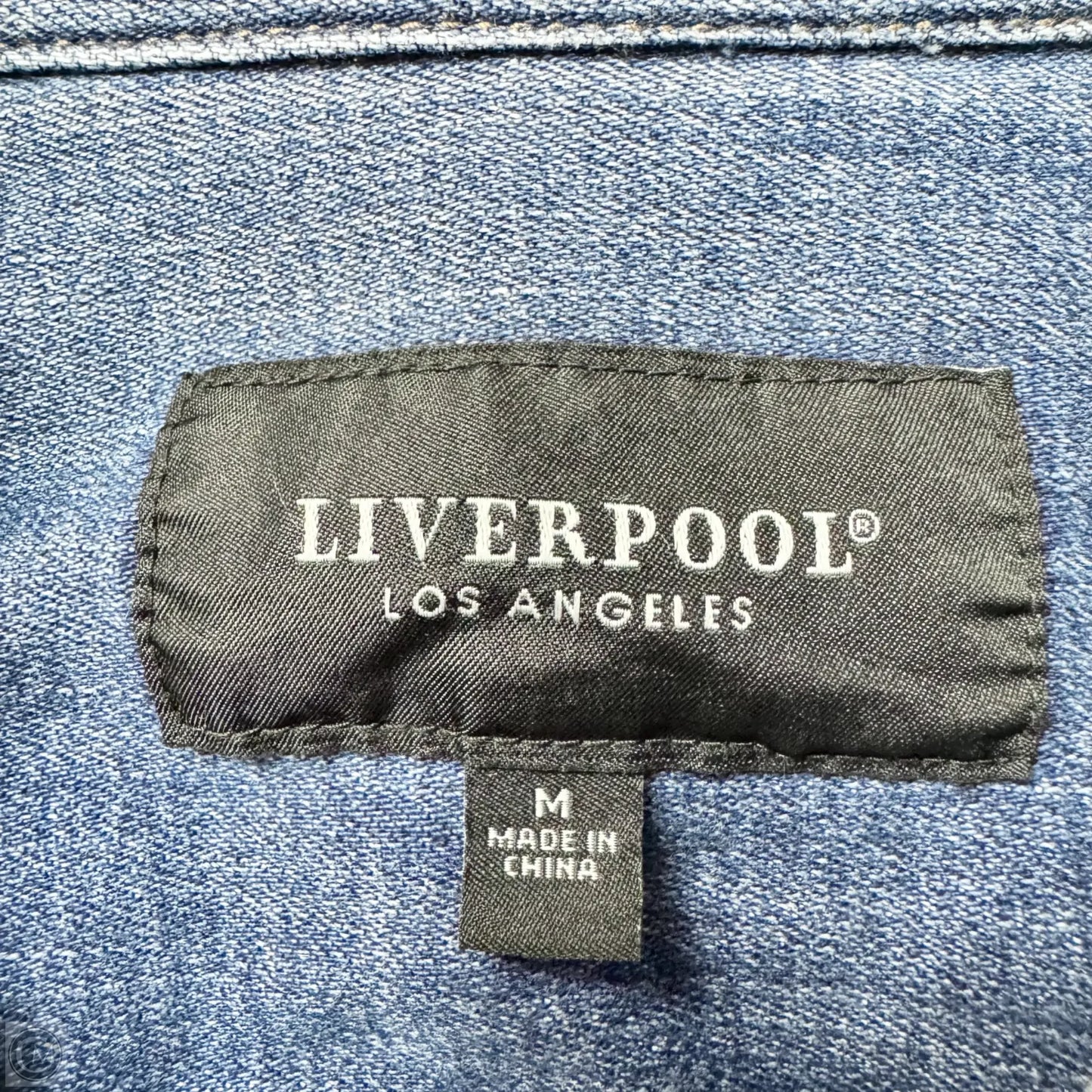 Jacket Denim By Liverpool In Blue Denim, Size: M