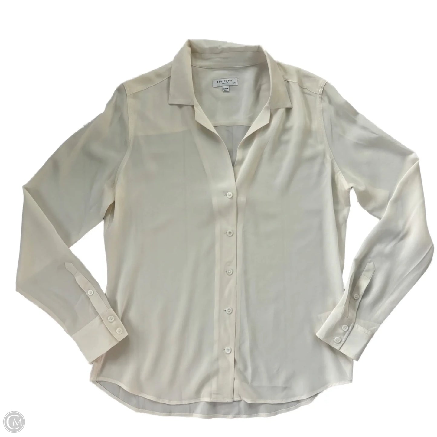 Blouse Long Sleeve By Equipment In White, Size: M