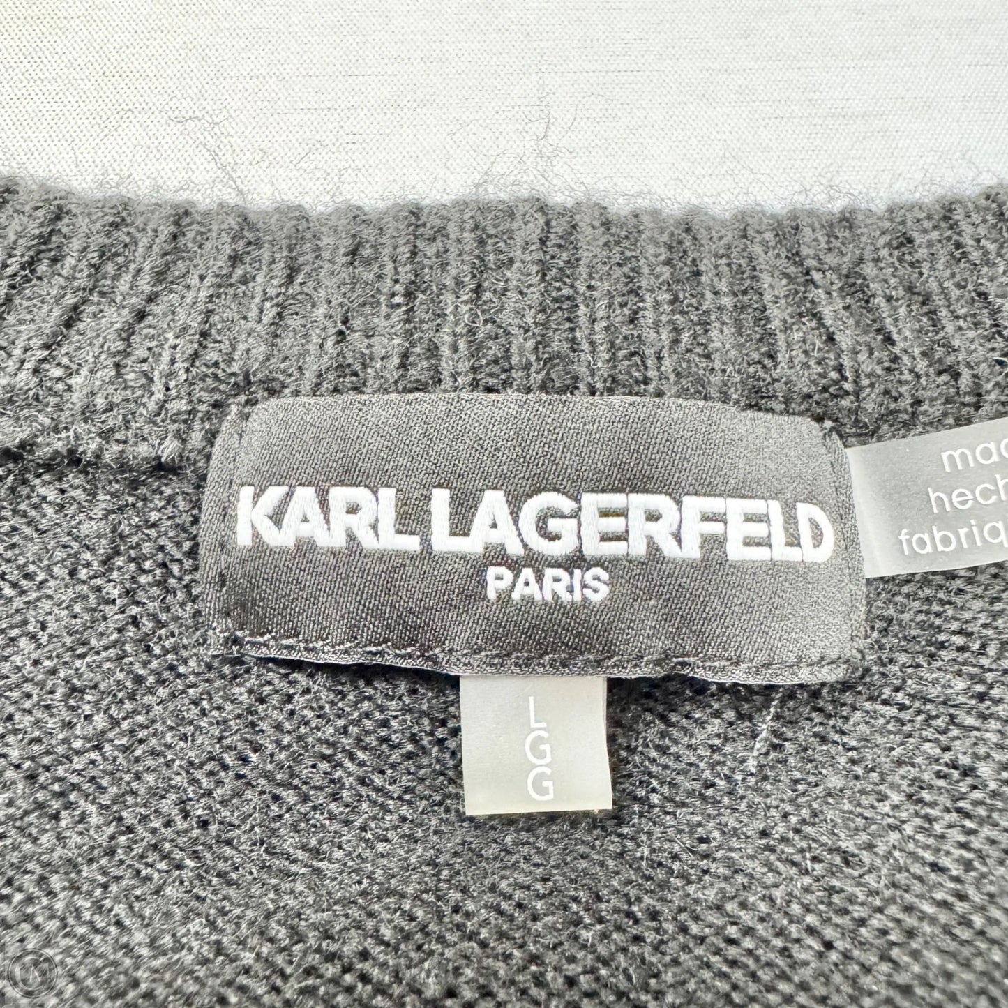 Sweater Designer By Karl Lagerfeld In Black & White, Size: L