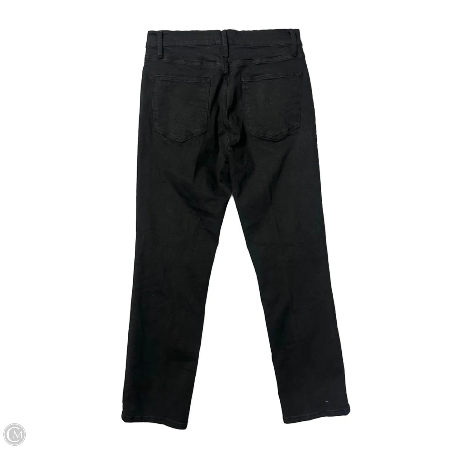 Jeans Straight By Frame In Black Denim, Size: 8