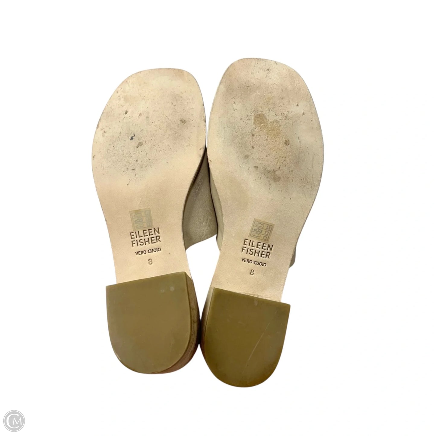 Sandals Heels Block By Eileen Fisher In Tan, Size: 8