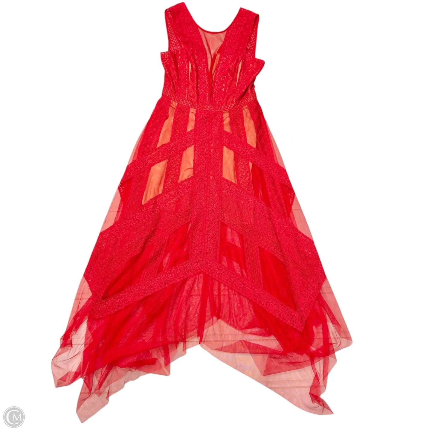 Dress Party Long By Bcbgmaxazria In Red, Size: M