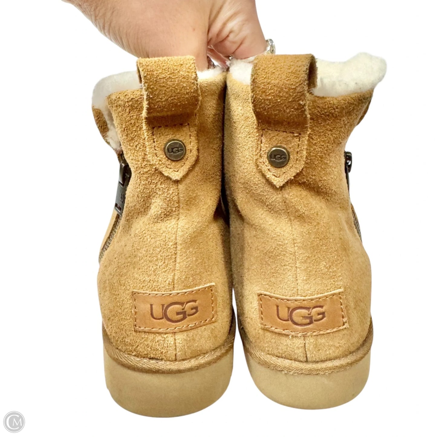 Boots Designer By Ugg In Brown, Size: 9