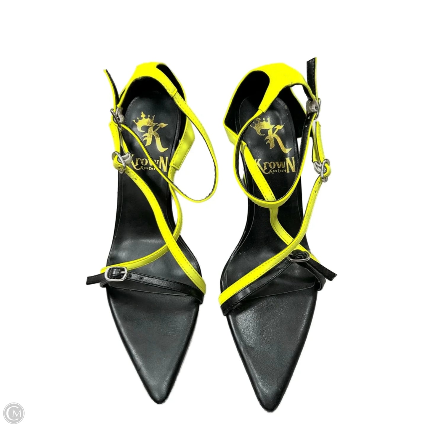 Sandals Heels Stiletto By Krown Kouture In Yellow, Size: 7.5