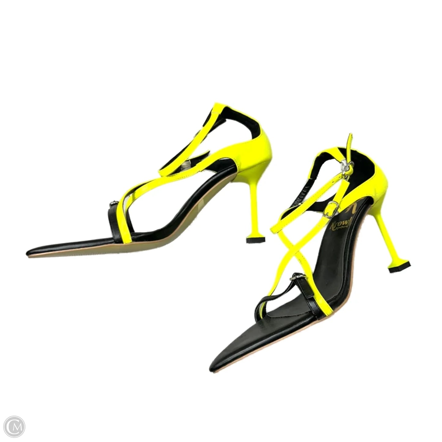 Sandals Heels Stiletto By Krown Kouture In Yellow, Size: 7.5